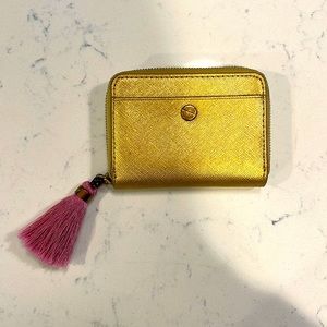 J Crew gold and white wallet